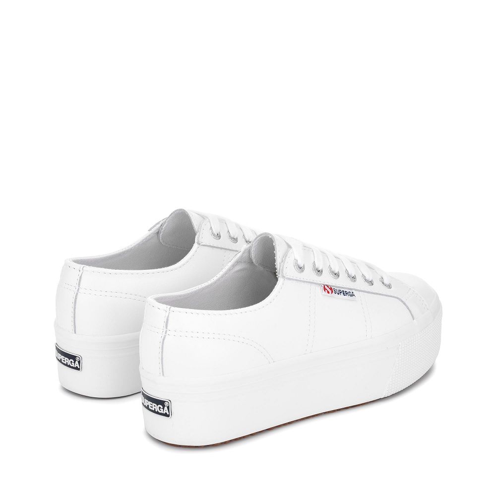 Superga 2790 Nappa White Platform Sneakers - Women's Sneakers USA | US0674845